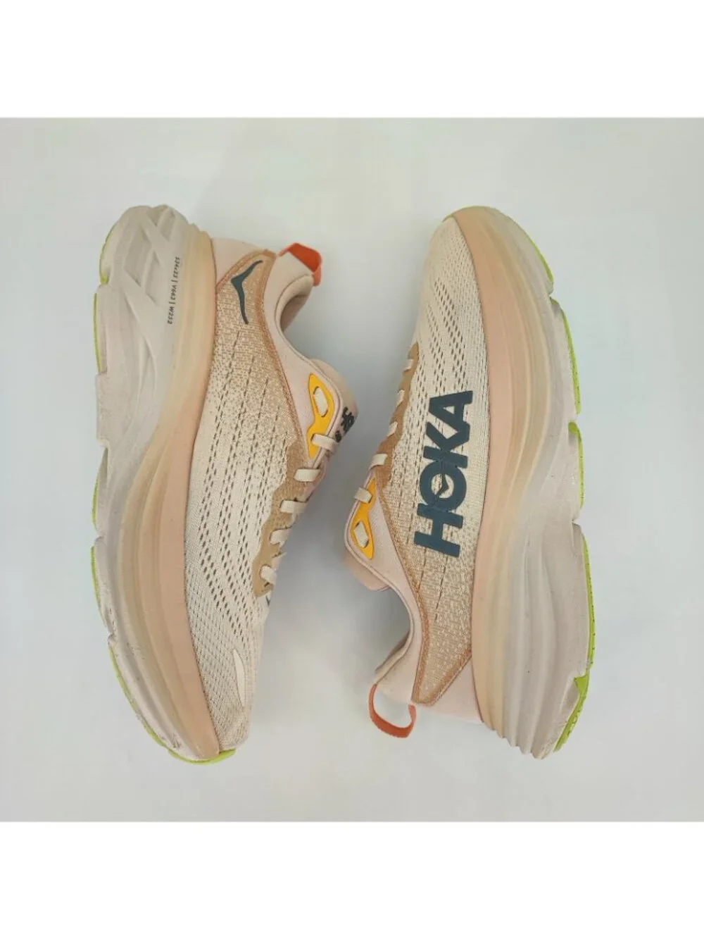 HOKA Bondi 8 Women's Size 9 US Running Shoes Mesh Cream Vanilla 1127952 CMV